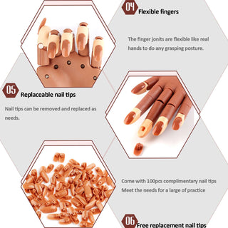 Practice Nail Hand with 100pcs tips