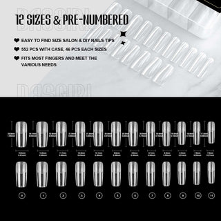 Fake Gel Nails Tips 12 sizes